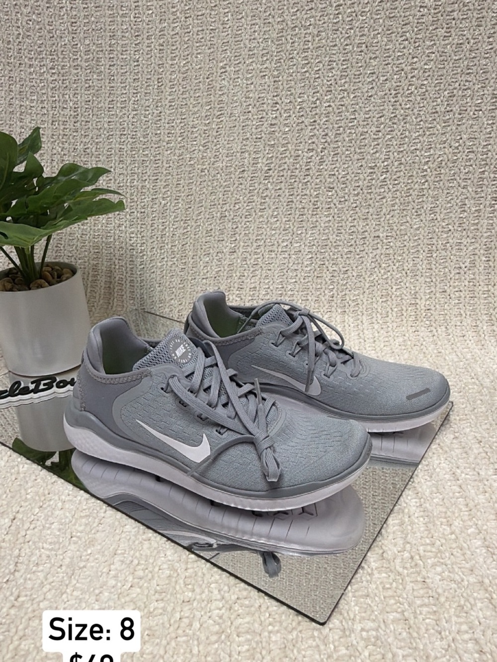 Nike Light Gray Athletic Running Shoes